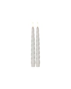 Star Trading LED-Stabkerzen Set Flamme Shine, 24.5 cm, Weiss