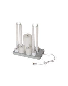 Star Trading LED-Kerzen Set Flamme Charge Mix, Weiss