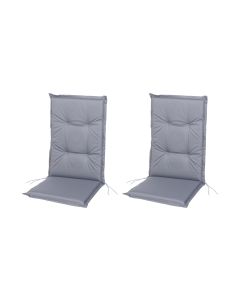 COCON Stuhlauflage Hochlehner Outdoor 118 x 50 cm, Grau, 2er-Set