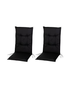 COCON Stuhlauflage Hochlehner Outdoor 118 x 50 cm Schwarz, 2er-Set
