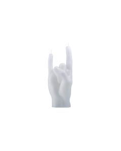 Mandatus Kerze Candle Hand You Rock, Weiss