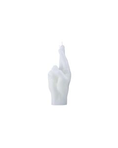 Mandatus Kerze Candle Hand Crossed Fingers, Weiss