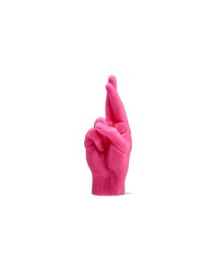 Mandatus Kerze Candle Hand Crossed Fingers, Pink