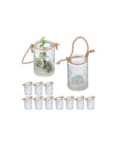 relaxdays Windlicht Summer Vintage 10.5 cm, Glas