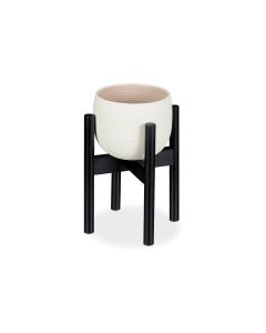 relaxdays Pflanzenständer verstellbar 35.5 cm, Schwarz