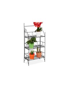 relaxdays Pflanzenständer Antik klappbar 100 cm, Schwarz