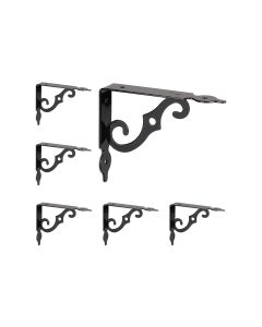 relaxdays Regalträger Antik 6er Set, 11 x 14 cm, Schwarz