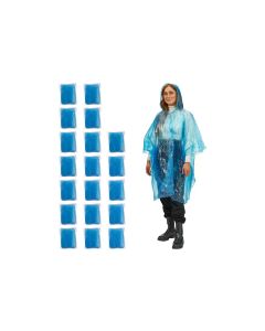 relaxdays Regenponcho 20 Stück, Blau