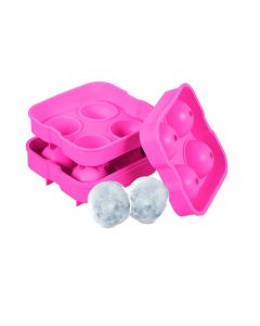 relaxdays Eiswürfelform Kugel 2 Stück, Pink