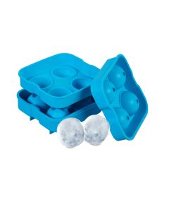relaxdays Eiswürfelform Kugel 2 Stück, Blau