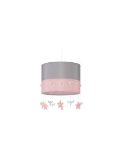 relaxdays Hängelampe Himmel Grau/Rosa/Weiss
