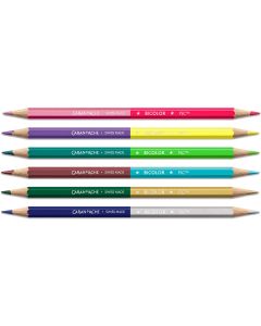 Caran d'Ache Farbstifte Bicolor Claim Your Style 5, 12 Farben, 6 Stifte