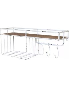 Chic Antique Wandregal mit Haken 24 x 58 x 18 cm, Weiss