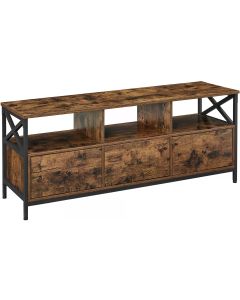 VASAGLE TV-Möbel mit 3 Schubladen 147 x 40 x 50 cm, Braun/Schwarz