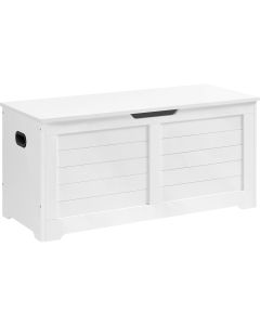 VASAGLE Sitztruhe im Landhausstil 100 x 40 x 46 cm, Weiss matt