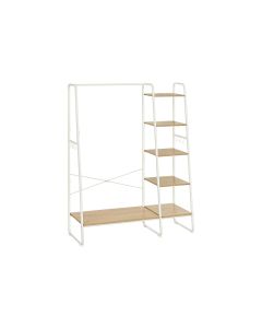 VASAGLE Garderobe 45 x 120 x 160 cm, Nature/Weiss