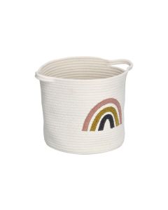 Zeller Present Spielzeugkorb Rainbow Weiss 35 x 28 cm