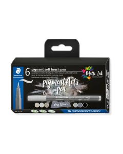 Staedtler Fasermaler Pigment Arts Brush Pen Greys Colours