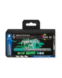 Staedtler Fasermaler Pigment Arts Brush Pen Greens & Truquoises