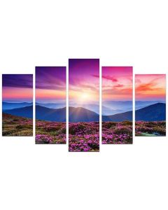 Wallxpert Bild Mountain Flowers 5-teilig, 110 x 60 cm