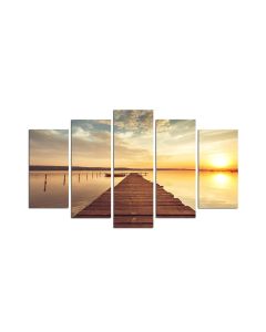Wallxpert Bild Seesteg 5-teilig, 110 x 60 cm