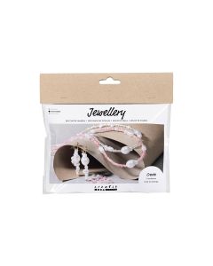 Creativ Company Schmuck Bastelset Halsketten und Ohrringe Rosa/Weiss