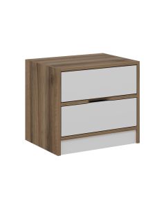 Woody Fashion Nachttisch Elina 54 x 40 x 47 cm, Weiss/Braun