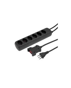 STEFFEN Steckdosenleiste POWER EASY 6xT13 mit Kabelschalter Schwarz