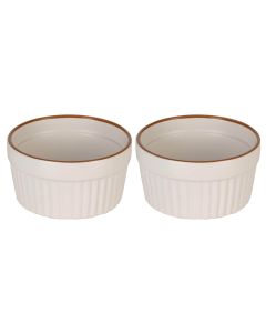 FURBER Auflaufform-Set 200 ml Rund, Sandweiss