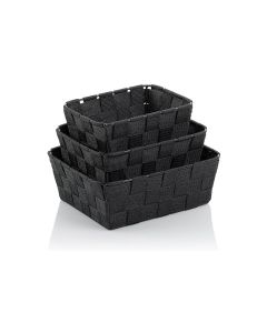 Kela Bad-Utensilienhalter Alvaro 3-teilig, Schwarz