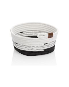 Kela Aufbewahrungskorb Hedda 25 x 12 cm, Schwarz/Weiss