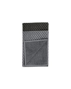 Wenko Mikrofaser-Reinigungstuch Miko 2er Set, Grau/Schwarz
