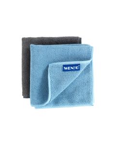 Wenko Mikrofaser-Reinigungstuch Miko 2er Set, Blau/Grau