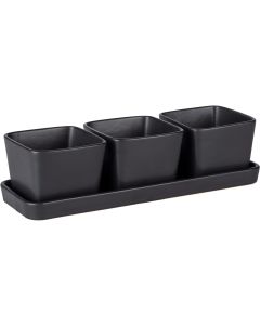Wenko Snackschale 4-teilig, Schwarz