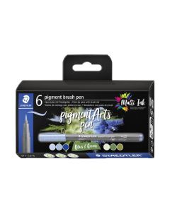 Staedtler Fasermaler Pigment Arts Brush Pen Blues & Greens