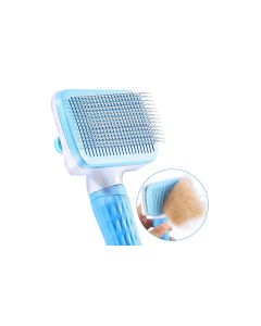 Quick Aid Selbstreinigende Haustierbürste Blau