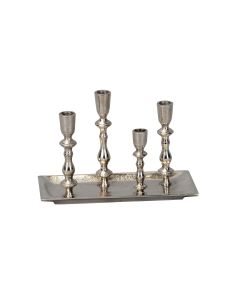 COCON Kerzenhalter Teller, Silber