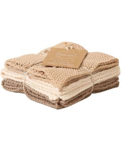 Esmée Reinigungstuch Set gestrickt 3 Stück, Sandfarben