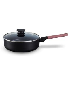 Brabantia Bräter Tasty+ 24 cm, Schwarz/Grape Red