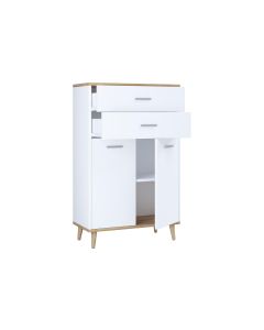 VCM Kommode Lindas 60 x 97 cm, Weiss/Honig-Eiche
