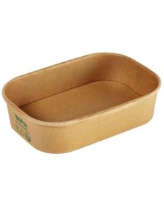 BioPak Salat-Schale Brick Box Medium 500 ml, Braun, 50 Stück