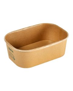 BioPak Salat-Schale Brick Box Medium 750 ml, Braun, 50 Stück