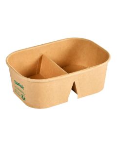 BioPak Menübox Brick Box Medium, 250 / 250 ml, 50 Stück