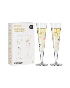 Ritzenhoff Champagnerglas Goldnacht F23 205 ml, 2 Stück