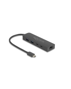 Delock USB-Hub USB A/USB C mit 2.5 Gigabit LAN