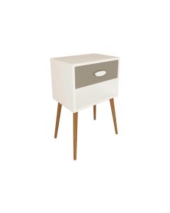 VCM Nachttisch Singol XL 45 x 70 cm, Weiss/Anthrazit