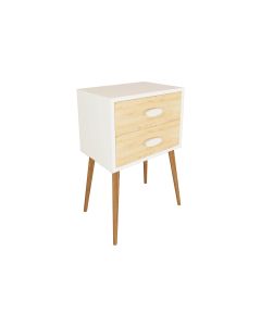 VCM Nachttisch Singol XXL 45 x 70 cm, Weiss/Honig-Eiche