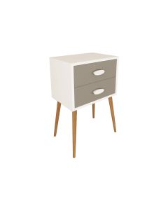 VCM Nachttisch Singol XXL 45 x 70 cm, Weiss/Anthrazit