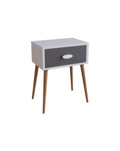 VCM Nachttisch Singol L 44.5 x 60 cm, Anthrazit/Honig-Eiche