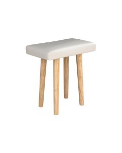 VCM Hocker Lindas Kunstleder/Holz, Weiss